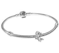 PANDORA Conjunto de inicio para pulsera de plata para mujer, lote, conjunto de joyería de tulipán para mujer, pulsera con dije, regalo romántico 21769 21 cm