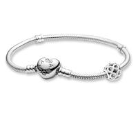 PANDORA Conjunto de joyas para mujer: Pulsera de corazón con charm de infinito, plata de ley 925, símbolo del amor eterno 28918 20 cm