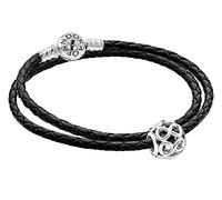 PANDORA Conjunto de pulsera de cuero para mujer con charm de infinito 51523