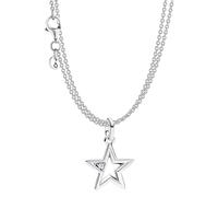 PANDORA Conjunto de regalo con collar de 2 hilos, estrella brillante, plata, moderno y versátil conjunto de joyas con cadena y colgante para mujer 68626
