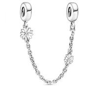 Pandora Cadena de Seguridad de Margaritas en Plata de Ley