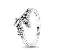 Pandora Disney Anillo con diseño de Campanilla de plata de ley con circonitas cúbicas transparentes, talla 52