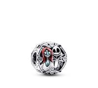 Pandora Disney Dije con diseño de Sally y Jack en plata de ley con esmalte negro, rojo y azul
