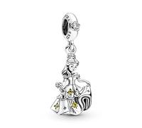 Pandora Disney Colgante con diseño de Bella con cristal amarillo brillante y circonitas cúbicas transparentes