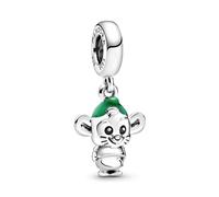 Pandora Disney Colgante con diseño de Gus en plata de ley con esmalte negro y verde