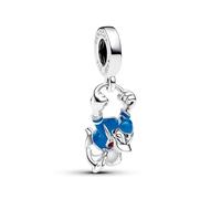 Pandora Disney Colgante con diseño del Pato Donald en plata de ley con esmalte holográfico rojo y azul