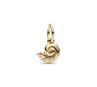 Pandora Disney Colgante de La sirenita con forma de concha chapado en oro de 14 quilates con circonitas cúbicas transparentes