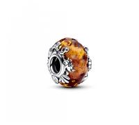 Pandora Disney Dije con diseño de El Rey León de plata de ley con aventurina brillante y cristal de Murano naranja quemado