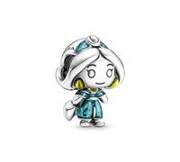 Pandora Disney Dije con diseño de Jasmine en plata de ley y esmalte amarillo y azul brillante