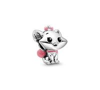 Pandora Disney Dije con diseño de Marie en plata de ley con esmalte negro y rosa