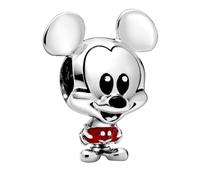 Pandora Disney Dije con diseño de Mickey de plata de ley con esmalte rojo y negro