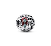 Pandora Disney Dije con diseño de Sally y Jack en plata de ley con esmalte negro, rojo y azul