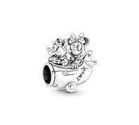 Pandora Disney Dije de plata de ley con diseño de Minnie y Mickey Mouse en un avión