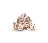 Pandora Disney Dije en forma de carroza de calabaza de Cenicienta, chapado en oro rosa de 14 quilates con circonitas cúbicas transparentes