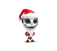 PANDORA Disney Disney Nightmare Before Christmas Jack Skellington Charm de plata de ley con cristales artificiales, compatible Moments, 793979C01