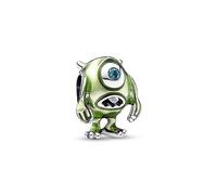Pandora Disney Pixar Monsters Inc Dije con diseño de Mike de plata de ley con cristal verde hielo y esmalte verde