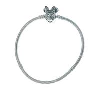 Pandora Disney Pulsera con diseño de Minnie de plata con circonitas cúbicas transparentes, 16