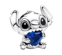 PANDORA Disney Stitch 794731C01 - Abalorio de plata de ley con cristal esmaltado y corazón azul