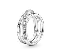 Pandora Dreifach gekreuzter Pavé-Ring 199057C01 Anillo para mujeres