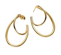 Pandora Essence 263870C00 - Pendientes de aro dobles de plata de ley chapada en oro de 14 quilates