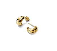 Pandora Essence 263873C00 - Pendientes de aro de plata de ley chapada en oro de 14 quilates, 10,2x12,4x7,2 mm, Plata de ley, Sin piedra preciosa