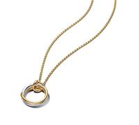 Pandora Essence 363882C00-45 - Collar con colgante bicolor, plata de ley chapada en oro de 14 quilates, tamaño: 45 cm, 45cm, Plata esterlina, No es una piedra preciosa