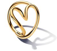PANDORA Essence Anillo con corazón chapado en oro de 14 quilates