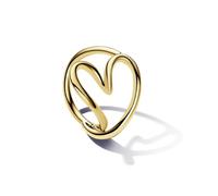 PANDORA Essence Anillo con corazón chapado en oro de 14 quilates, talla 48
