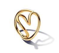 PANDORA Essence Anillo con corazón chapado en oro de 14 quilates, talla 54