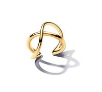 PANDORA Essence Aretes a presión estilo cuff chapados en oro de 14 quilates