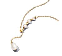PANDORA Essence Collares chapados en oro de 14 quilates con perlas blancas cultivadas de agua dulce tratadas, talla 65