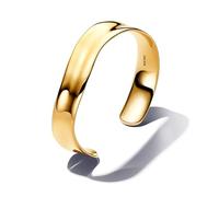 PANDORA Essence Pulsera rígida abierta ancha chapada en oro de 14 quilates, 1