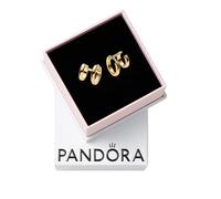 PANDORA Essence Pendientes de aro chapados en oro de 14 quilates