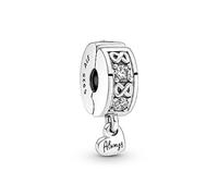 Pandora Moments Dije estilo clip con diseño de símbolo de infinito de plata de ley con circonitas cúbicas transparentes