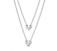 PANDORA Für Immer & EWIG Teilbare Herz Collier-Halsketten 393207C00-45 Cadena de Cuello para Mujeres