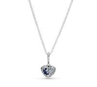PANDORA Funkelnde Blaue Mond & Sterne Herz Halskette 399232C01-50 Cadena de Cuello para Mujeres