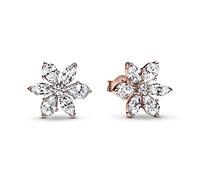 Pandora Pendientes botón Timeless Herbarium Cluster 282407C01 – Oro rosa 14 kt y circonitas cúbicas