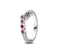 Pandora Game of Thrones Casa del dragón Anillo de plata de ley con cristal rojo salsa, talla 50