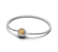 Pandora Game of Thrones Pulsera de cadena tachonada chapada en oro de 14 quilates con cierre con emblema de la Casa Sigil, 16