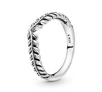 PANDORA Garden Anillo con diseño de hueso de la suerte con granos de trigo de plata