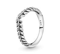 Pandora Garden Anillo con diseño de hueso de la suerte con granos de trigo de plata de ley, talla 54