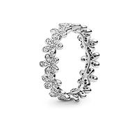 Pandora Garden Anillo con margaritas de plata con circonitas cúbicas, talla 52
