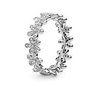 Pandora Garden Anillo con margaritas de plata con circonitas cúbicas, talla 54