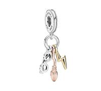 PANDORA Harry Potter - Colgante de plata de ley chapada en oro de 18 quilates y chapado en oro rosa de 14 quilates, 6x16,5x10,4mm, Metal precioso, No aplicable