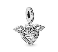 Pandora Herz und Engelsflügel Charm-Anhänger 798485C01 Colgante