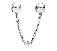 Pandora Cadena de Seguridad en Plata de Ley Corazones Ocultos con Circonitas Cúbicas | 5 cm