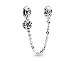 Pandora Icons Cadena de seguridad de plata de ley con diseño de árbol genealógico
