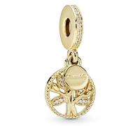 Pandora Icons Colgante con diseño de árbol genealógico chapado en oro de 14 quilates con circonitas cúbicas transparentes