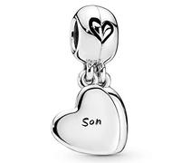 Pandora Icons Colgante divisible con inscripción «Mother» y «Son» de plata con esmalte negro