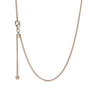 Pandora Icons Collar chapado en oro rosa de 14 quilates con cierre deslizante, 60